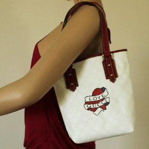 Gucci Heart Tattoo Bucket Tote